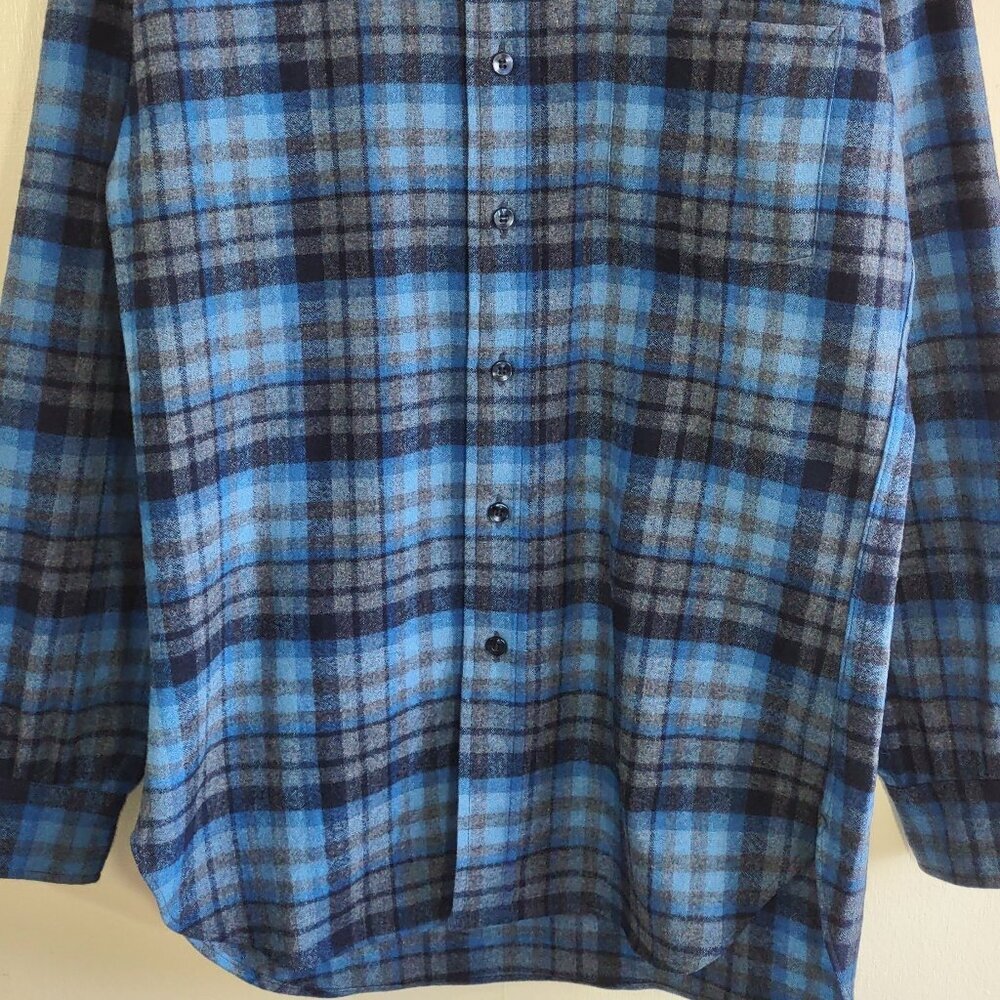 NWOT Pendleton Mens Wool Long Sleeve Shirt Shadow Plaid USA Heritage Size Small - Picture 6 of 11